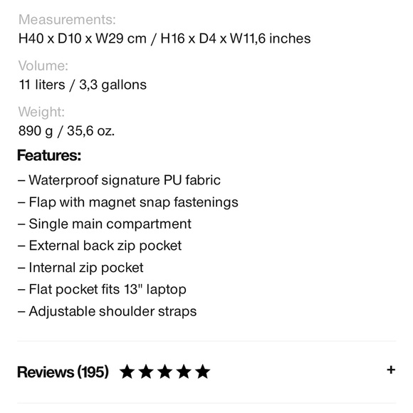 NWOT Rains mini backpack - Picture 12 of 15